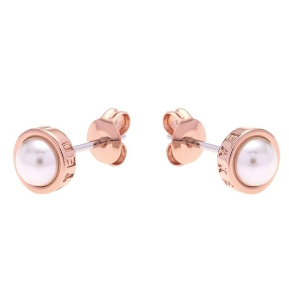 Ted Baker Round Stud Earrings White - Picture 1 of 2